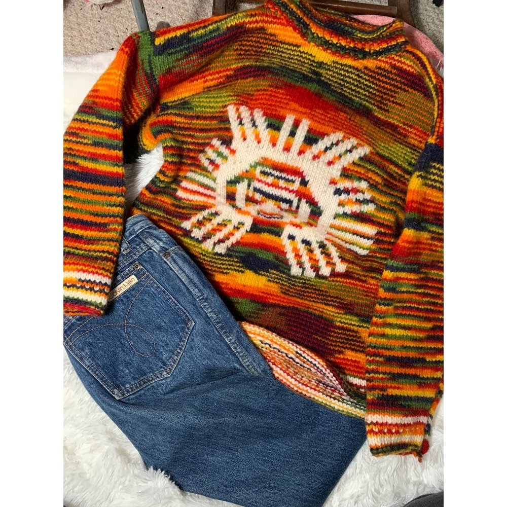 Vintage rainbow southwest sweater